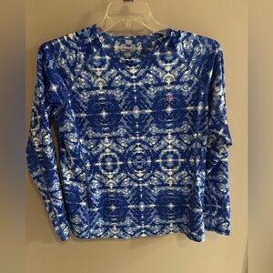 Coolibar Blue and White Tie-Dye Shirt